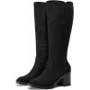imagemysoft Womens Knee High Boots Square Toe Chunky Block Stacked Heel Tall Boots with Side ZipperBlack Suede