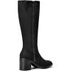 imagemysoft Womens Knee High Boots Square Toe Chunky Block Stacked Heel Tall Boots with Side ZipperBlack Suede