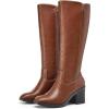 imagemysoft Womens Knee High Boots Square Toe Chunky Block Stacked Heel Tall Boots with Side ZipperBrown