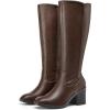 imagemysoft Womens Knee High Boots Square Toe Chunky Block Stacked Heel Tall Boots with Side ZipperDark Brown