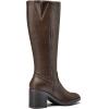 imagemysoft Womens Knee High Boots Square Toe Chunky Block Stacked Heel Tall Boots with Side ZipperDark Brown