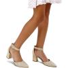 imagemysoft Womens Pointed Toe Low Chunky Heels Closed Toe Ankle Strap Dress Pump Shoes  Available in Wide SizesGold Glitter