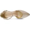 imagemysoft Womens Pointed Toe Low Chunky Heels Closed Toe Ankle Strap Dress Pump Shoes  Available in Wide SizesGold Glitter