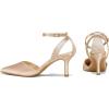 imagemysoft Womens Pumps Shoes Pointed Toe Kitten Low Heels Stiletto Ankle Strap Closed Toe Wedding Party Dress SandalsChampagne Satin