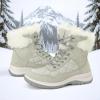 imagemysoft Womens Snow Boots Waterproof Insulated Warm LaceUp Winter Booties for OutdoorBeige