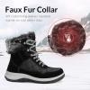 imagemysoft Womens Snow Boots Waterproof Insulated Warm LaceUp Winter Booties for OutdoorBlack