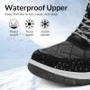 imagemysoft Womens Snow Boots Waterproof Insulated Warm LaceUp Winter Booties for OutdoorBlack