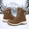 imagemysoft Womens Snow Boots Waterproof Insulated Warm LaceUp Winter Booties for OutdoorBrown