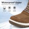 imagemysoft Womens Snow Boots Waterproof Insulated Warm LaceUp Winter Booties for OutdoorBrown