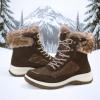 imagemysoft Womens Snow Boots Waterproof Insulated Warm LaceUp Winter Booties for OutdoorDark Brown