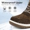 imagemysoft Womens Snow Boots Waterproof Insulated Warm LaceUp Winter Booties for OutdoorDark Brown