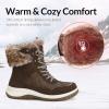 imagemysoft Womens Snow Boots Waterproof Insulated Warm LaceUp Winter Booties for OutdoorDark Brown