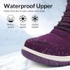 imagemysoft Womens Snow Boots Waterproof Insulated Warm LaceUp Winter Booties for OutdoorPurple