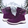 imagemysoft Womens Snow Boots Waterproof Insulated Warm LaceUp Winter Booties for OutdoorPurple