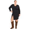 imagemysoft Womens Wide Calf Knee High Boots Cowgirl Low Chunky Stacked Heel Wide Width Pointed Toe Slouchy Tall Boots with ZippersBrown Extra Wide Calf