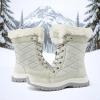 imagemysoft Womens Winter Boots Water Resistant Insulated Warm Snow Booties MidCalf Shoes for OutdoorBeige