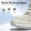 imagemysoft Womens Winter Boots Water Resistant Insulated Warm Snow Booties MidCalf Shoes for OutdoorBeige