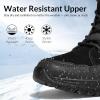 imagemysoft Womens Winter Boots Water Resistant Insulated Warm Snow Booties MidCalf Shoes for OutdoorBlack