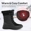 imagemysoft Womens Winter Boots Water Resistant Insulated Warm Snow Booties MidCalf Shoes for OutdoorBlack