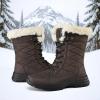 imagemysoft Womens Winter Boots Water Resistant Insulated Warm Snow Booties MidCalf Shoes for OutdoorBrown