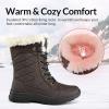 imagemysoft Womens Winter Boots Water Resistant Insulated Warm Snow Booties MidCalf Shoes for OutdoorBrown
