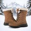 imagemysoft Womens Winter Boots Water Resistant Insulated Warm Snow Booties MidCalf Shoes for OutdoorChestnut