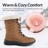 imagemysoft Womens Winter Boots Water Resistant Insulated Warm Snow Booties MidCalf Shoes for OutdoorChestnut