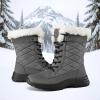 imagemysoft Womens Winter Boots Water Resistant Insulated Warm Snow Booties MidCalf Shoes for OutdoorGrey