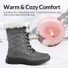imagemysoft Womens Winter Boots Water Resistant Insulated Warm Snow Booties MidCalf Shoes for OutdoorGrey