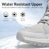 imagemysoft Womens Winter Boots Water Resistant Insulated Warm Snow Booties MidCalf Shoes for OutdoorLight Grey