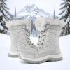 imagemysoft Womens Winter Boots Water Resistant Insulated Warm Snow Booties MidCalf Shoes for OutdoorLight Grey