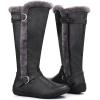 imagemysoft Womens Winter Knee High Boots Faux Fur Lined Zipper Tall Flat BootsGrey