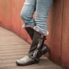 imagemysoft Womens Winter Knee High Boots Faux Fur Lined Zipper Tall Flat BootsGrey