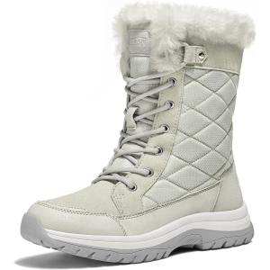 imagemysoft Womens Winter Boots Water Resistant Insulated Warm Snow Booties MidCalf Shoes for OutdoorBeige
