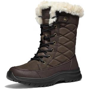 imagemysoft Womens Winter Boots Water Resistant Insulated Warm Snow Booties MidCalf Shoes for OutdoorBrown