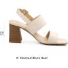 imagemysoft Womens Block Heels Chunky Square Open Toe Sandals Ankle Strap Stacked 3 inch Heeled Dress ShoesNude