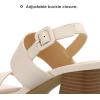 imagemysoft Womens Block Heels Chunky Square Open Toe Sandals Ankle Strap Stacked 3 inch Heeled Dress ShoesNude