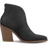 imagemysoft Womens V Cut Out Ankle Boots Slip On Pointed Toe Chunky Stacked Heel Booties