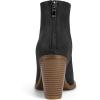 imagemysoft Womens V Cut Out Ankle Boots Slip On Pointed Toe Chunky Stacked Heel Booties