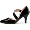 imagemysoft Womens Pointed Toe Low Stiletto Heel Dress Pumps Shoes  Available in Wide SizesBlackpatent