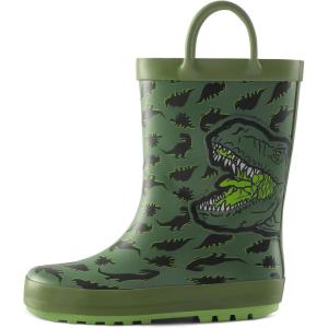 imagemysoft boys Rain BootsGreen Dinosaur