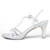 imagemysoft Womens Sparkly Dressy Heel Sandals Strappy Wedding Shoes Open Toe Glitter Pump StilettosSilver