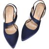 imagemysoft Womens Dress Shoes Low Heels 2 inch Kitten Pumps Slingback Wedding Party MediumWide Width ShoesNavy Satin