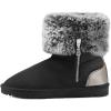 imagemysoft Womens Winter Boots with Fur Lined Classic Warm Soft Ankle Slip On Snow BootsBlack