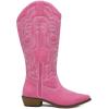 imagemysoft Womens Wide Calf Cowboy Boots Pull on Cowgirl Embroidered Mid Calf Pointed Toe Chunky Heel Western BootsPink