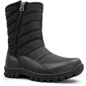 imagemysoft Mens Winter Snow Boots Waterproof Insulated MidCalf Hiking Boot Fur Lined Warm Outdoor Tall Shoes Lightweight