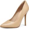 imagemysoft Womens High Heels Pumps Closed Pointed Toe Stiletto 4IN Heels Dress Wedding ShoesNude Pu