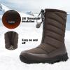 imagemysoft Mens Winter Snow Boots Waterproof Insulated MidCalf Hiking Boot Fur Lined Warm Outdoor Tall Shoes LightweightBrownnew