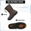 imagemysoft Mens Winter Snow Boots Waterproof Insulated MidCalf Hiking Boot Fur Lined Warm Outdoor Tall Shoes LightweightBrownnew