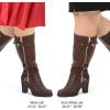 imagemysoft Womens Extra Wide Calf Knee High Boots Chunky Block Heel Round Toe Wide Width Tall Boots Side Zipper